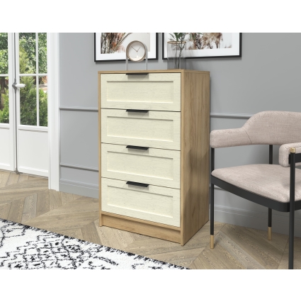 Kомод Тренд КТ-К60 (Дуб золотой ЛДСП/ Дуб снежный ЛМДФ) Ш600 В1020 Г451